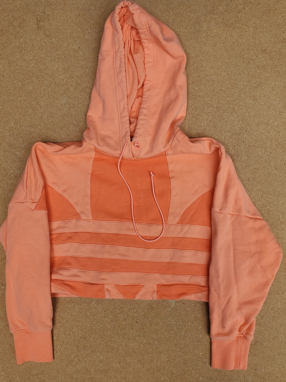 adidas Peach Cropped Hoodie Sweatshirt